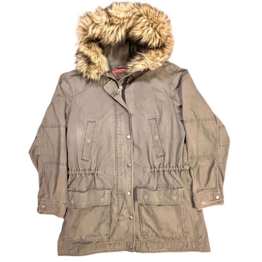 Gap Outdoor Edition Winter Warmth Parka Women's L Gray Removable Fur‎ Trim Lined